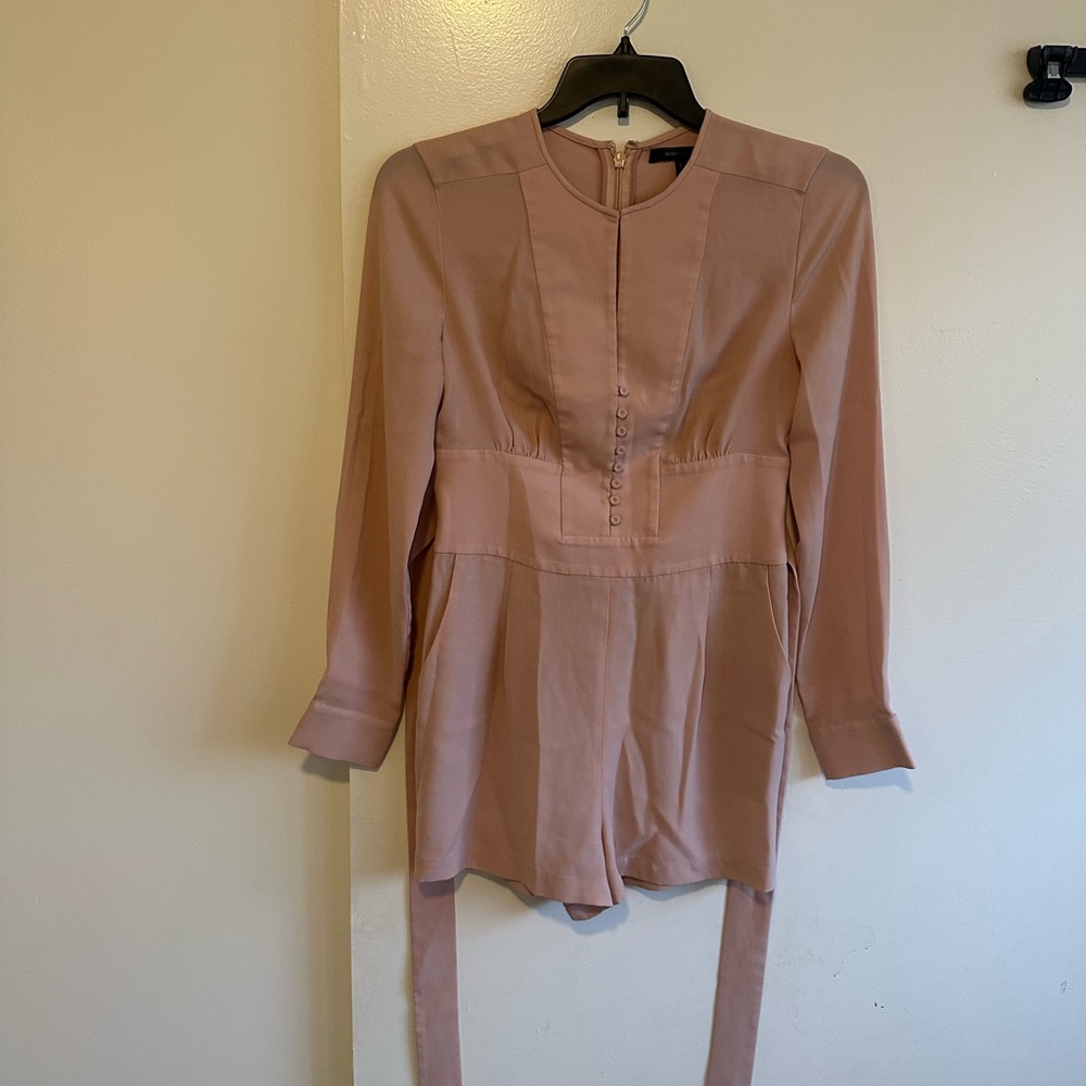 BCBGMaxAzria Blush Romper with Button Detail